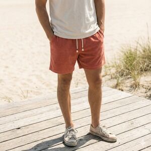 Wellen Terry Easy Short Mens Medium Cochineal Rust Red Preppy Beachy Casual